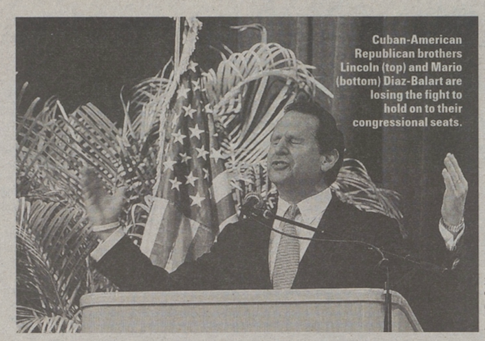 black and white screenshot of a photo of Lincoln Diaz-Balart